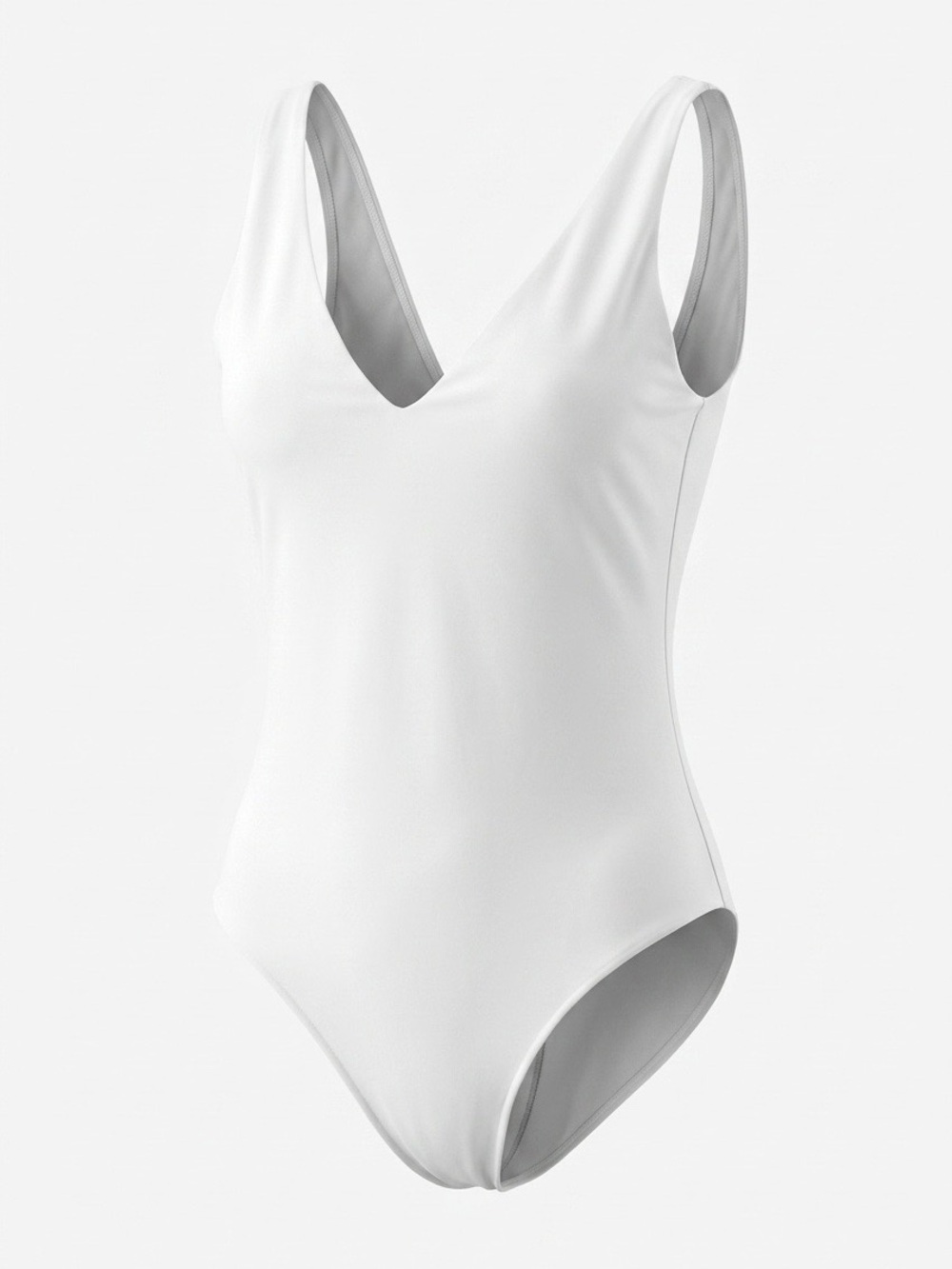 White V-Neck One-Piece Bodysuit